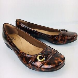 Clarks tortoiseshell loafers